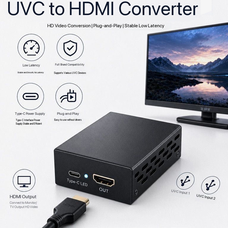 Home Cinema Usb - 1080P UVC USBカメラ-HDMIビデオコンバーター（Pocket 3、4 Pro、4P、Insta360対応）TVモニター、ライブ配信、ガイドステーション用