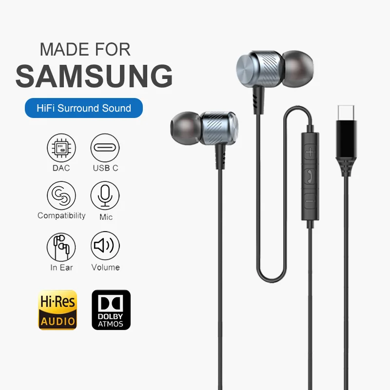 Home Cinema Amazon - サムスンヘッドフォンドルビーハイファイマイクタイプ C 3.5 ミリメートル有線耳栓サムスンギャラクシー S25 S24