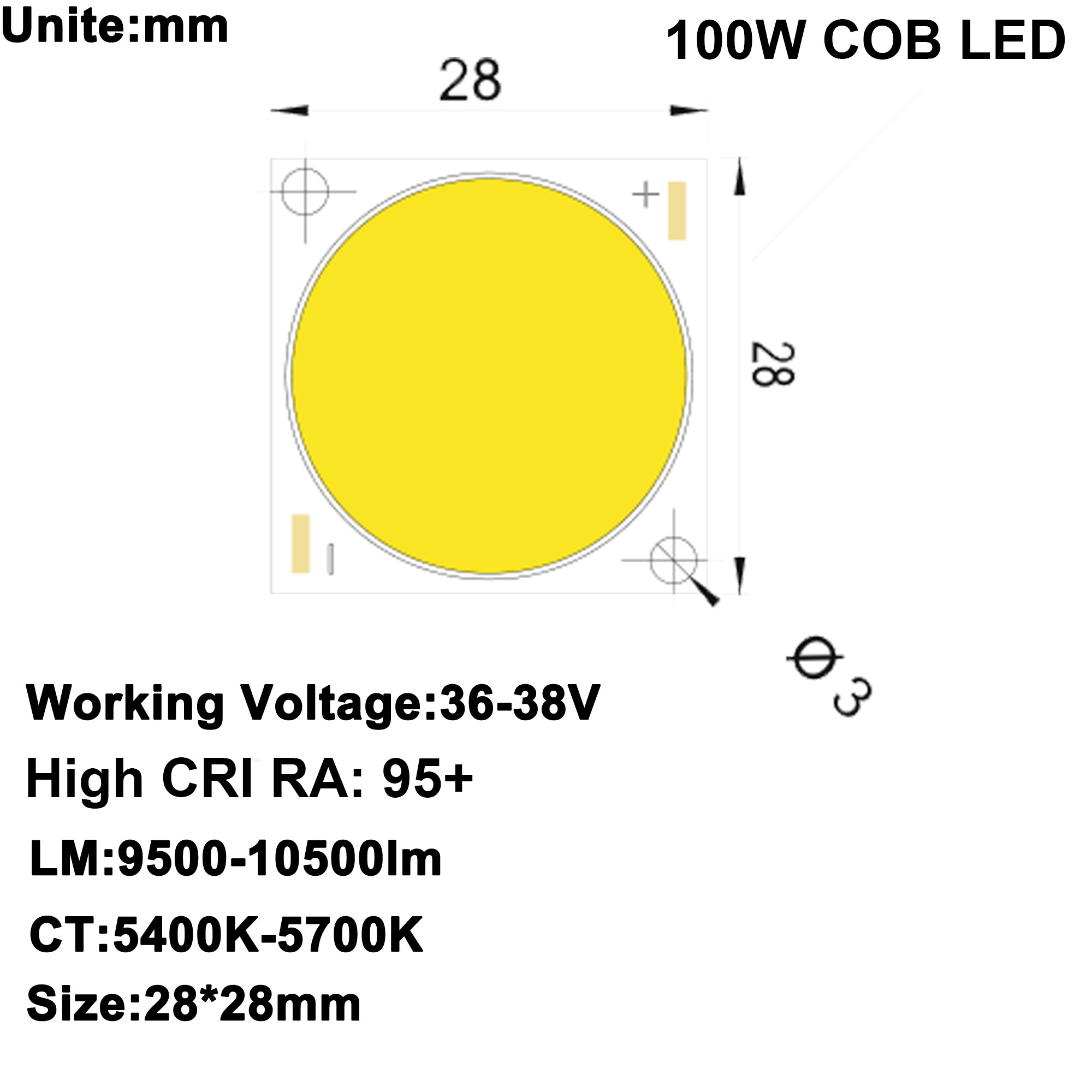 Home Cinema Led Projector - ホームシアタープロジェクター用のU-HOME-DIY個のLEDの白いプロジェクター、高さIFi、95 cob、dc 34-36v、2.7a、100w、10000lm