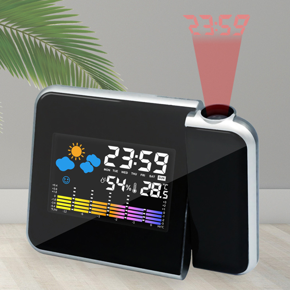Home Cinema Led Projector - ナイトライト付きスマート目覚まし時計,デジタルLEDプロジェクター,調整可能なプロジェクション角度,家庭,リビングルーム,寝室用