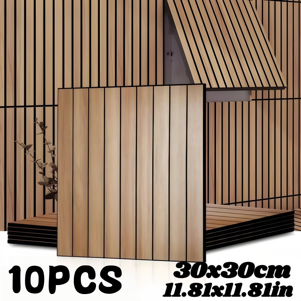 Home Cinema Wallpaper - 10 個グリル 3D ウォールステッカー部屋の装飾木目調自己粘着壁紙背景壁装飾 PVC 壁パネル