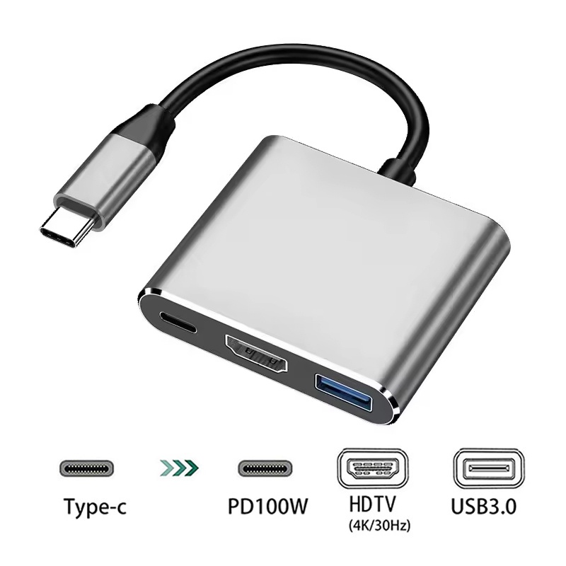 Home Cinema Usb - 3in1 USB-C to HDTVハブ、USB-C to HDMI互換スプリッターハブ、Type-C