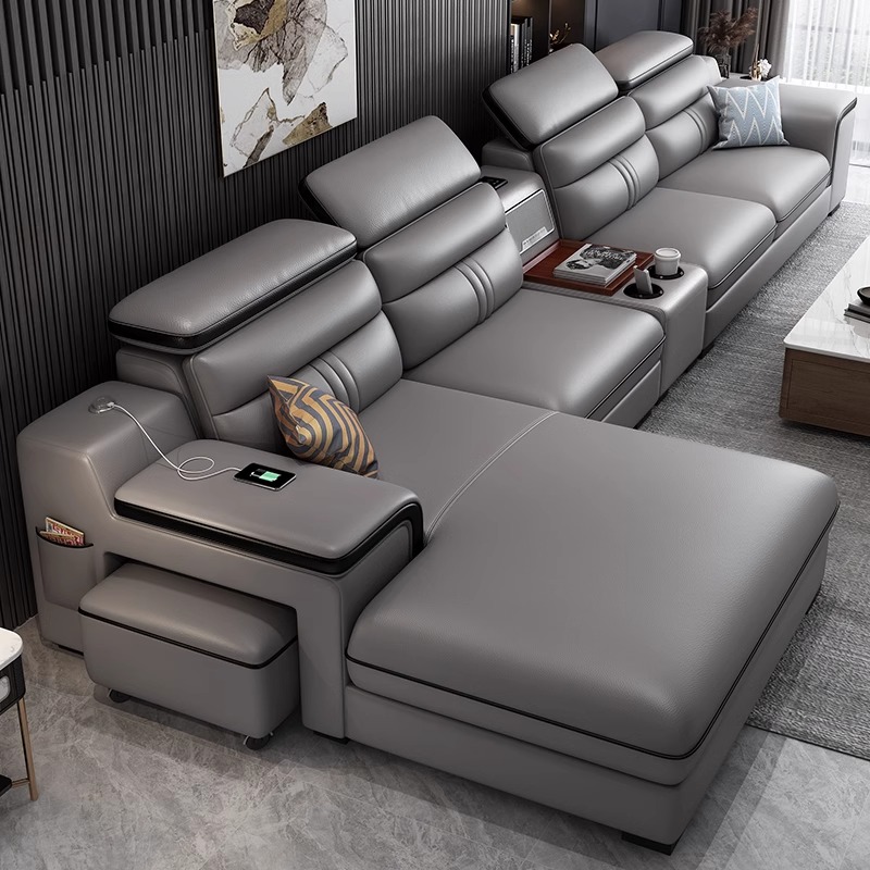 Home Cinema For Small Room - 高級イタリア製小型アパートソファ多機能リクライニングシネマ怠惰なソファレザーデザインフォートゥイユサロン家庭用家具