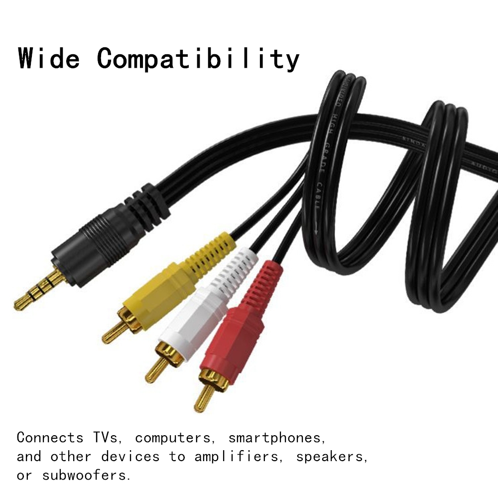 Genius Home Cinema - 3.5 ミリメートルに 3 RCA オーディオビデオケーブル金メッキ AV