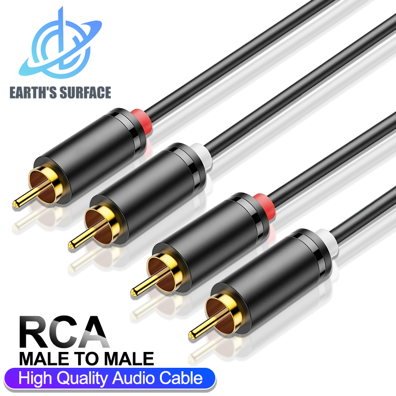 Genius Home Cinema - HiFiステレオRCAケーブル 2RCA - RCAオーディオケーブル オス-オス Auxケーブル