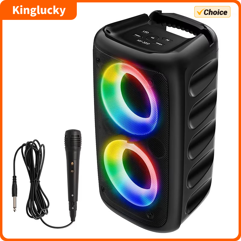 Home Cinema Jbl - Kinglucky HY-3317 ワイヤレスサブウーファースピーカーホームパーティースピーカーポータブルアウトドアスポーツサラウンドサウンドボックスディスコライト 2400mAh