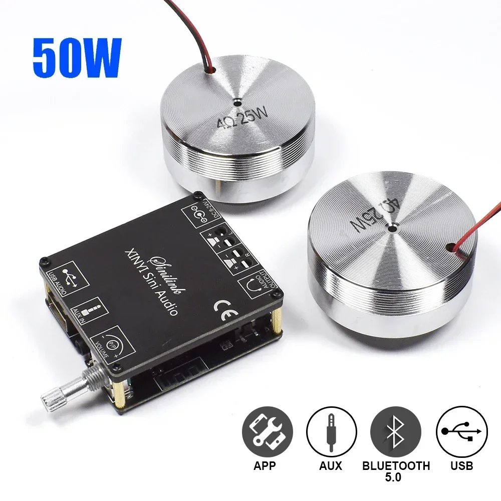 Genius Home Cinema - ポータブルステレオ振動スピーカー,Bluetooth 5.0,2x25W, 50W,ホームシネマ用