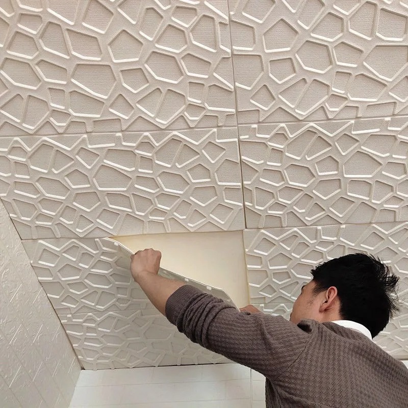 Home Cinema Wallpaper - 衝突防止防水3Dウォールステッカー,5〜20個,背景壁紙,スティック装飾,寝室の天井,家の装飾,35x35cm