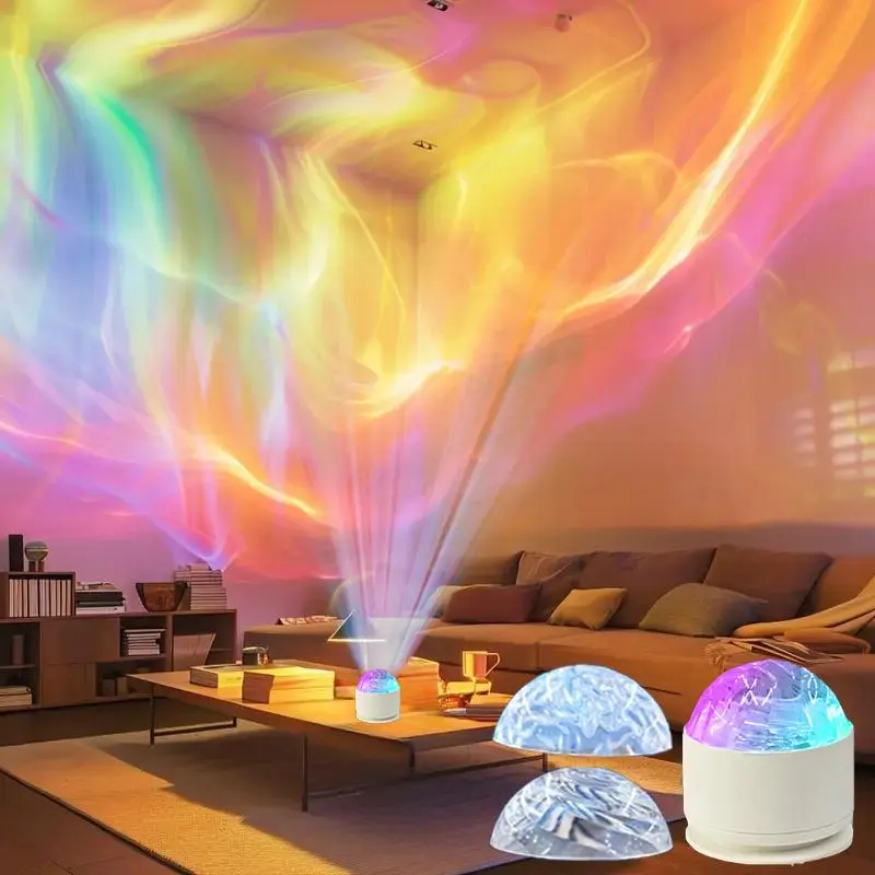 Home Cinema Led Projector - USB電源のオーロラプロジェクターナイトライト、リモコン付き2-in-1 RGB投影ランプ、寝室、パーティー、ホームオフィスの装飾用クリエイティブLED照明