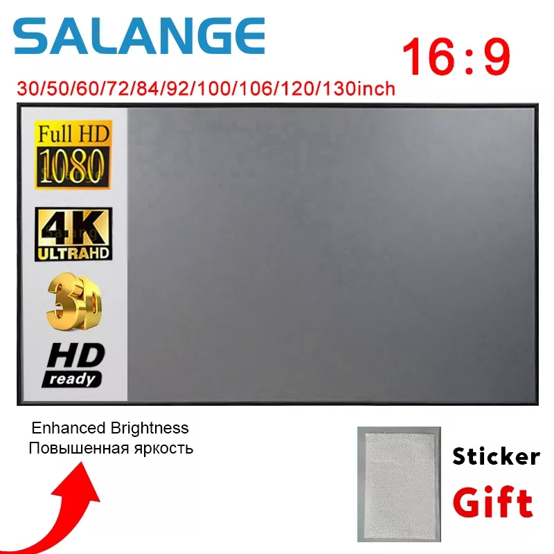 Home Cinema Led Projector - Salange プロジェクタースクリーン、60 100 120 インチ反射生地布投影スクリーン YG300