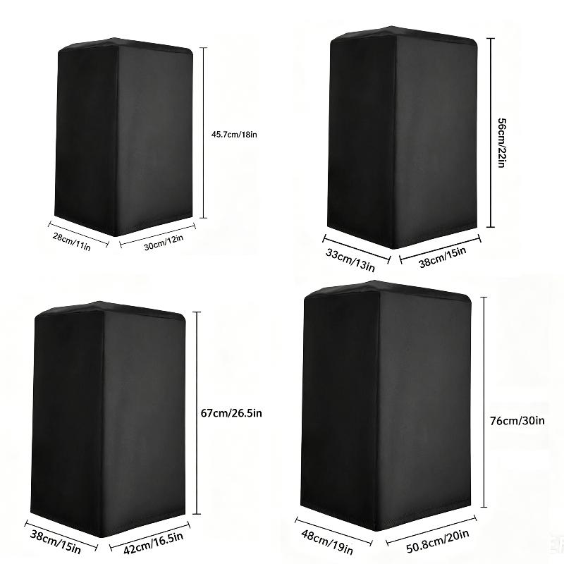 Home Cinema Equipment - ホームシアター屋外サウンドシステム用の複数のサイズ展開、耐久性のある黒色210Dオックスフォード布製スピーカーカバー - 水や埃に強い
