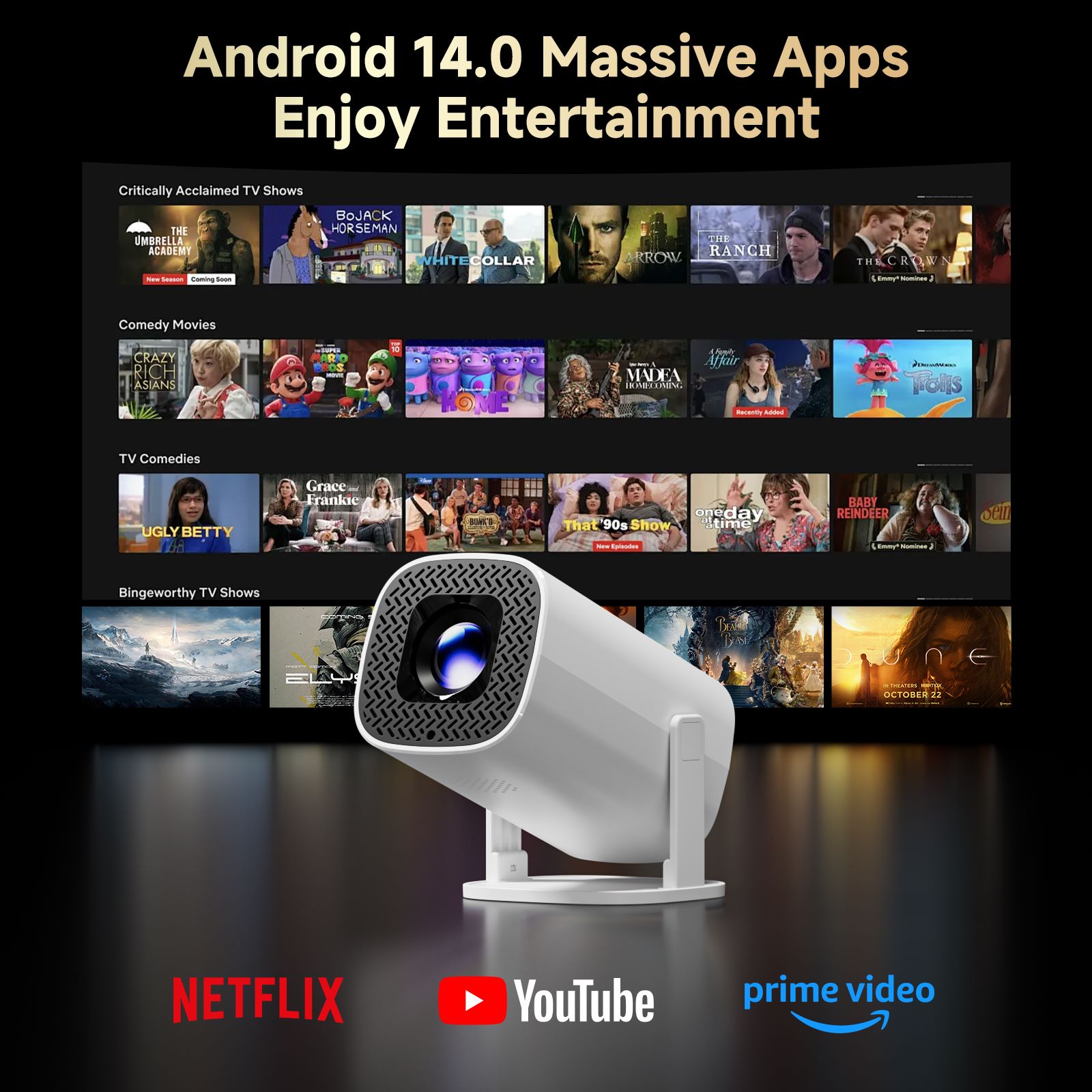 HONGTOP P30PRO スマートミニプロジェクター A - Home Cinema Night のレビューと価格