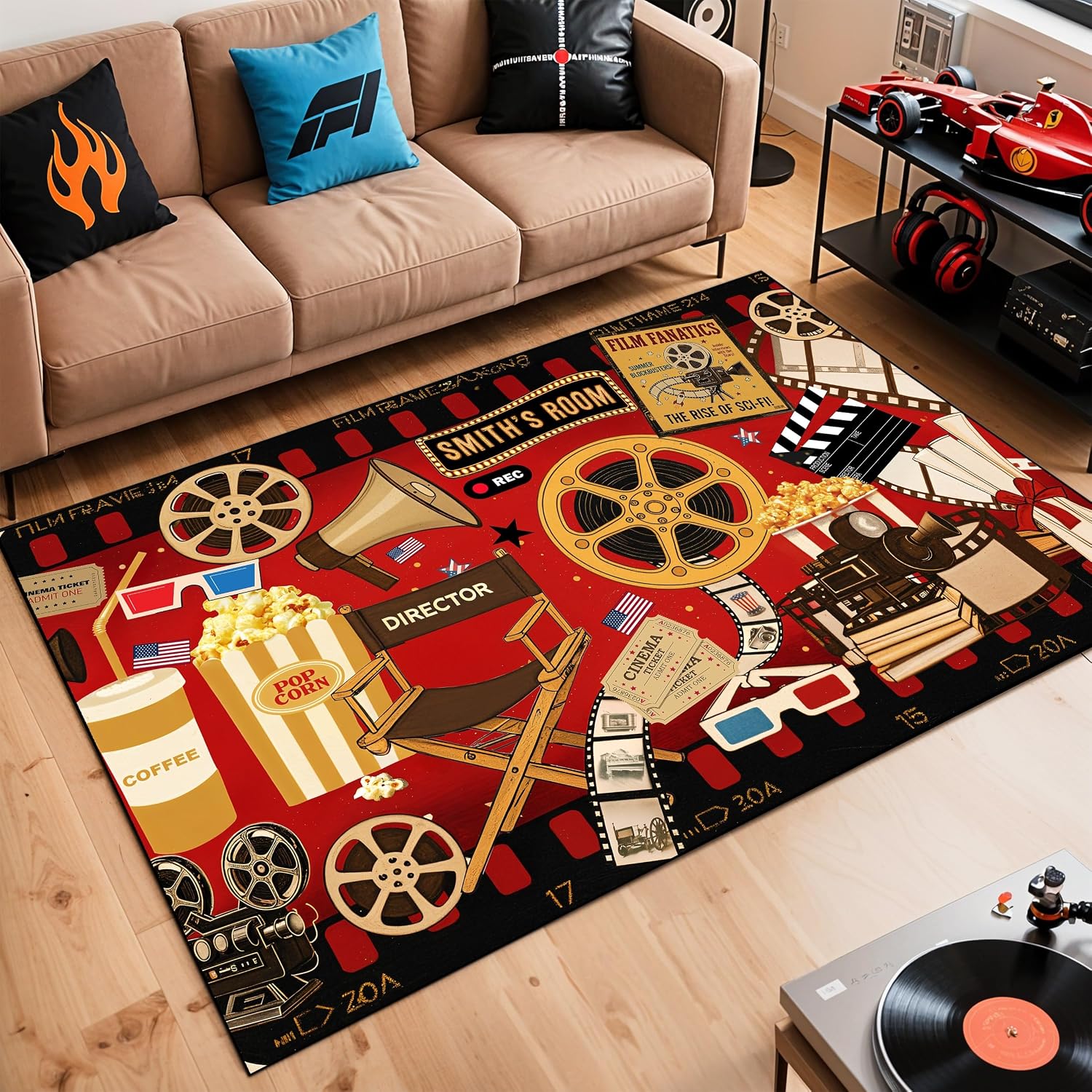 カスタムネームシネマテーマカーペット、ホームシアターメディア - Home Cinema Night のレビューと価格