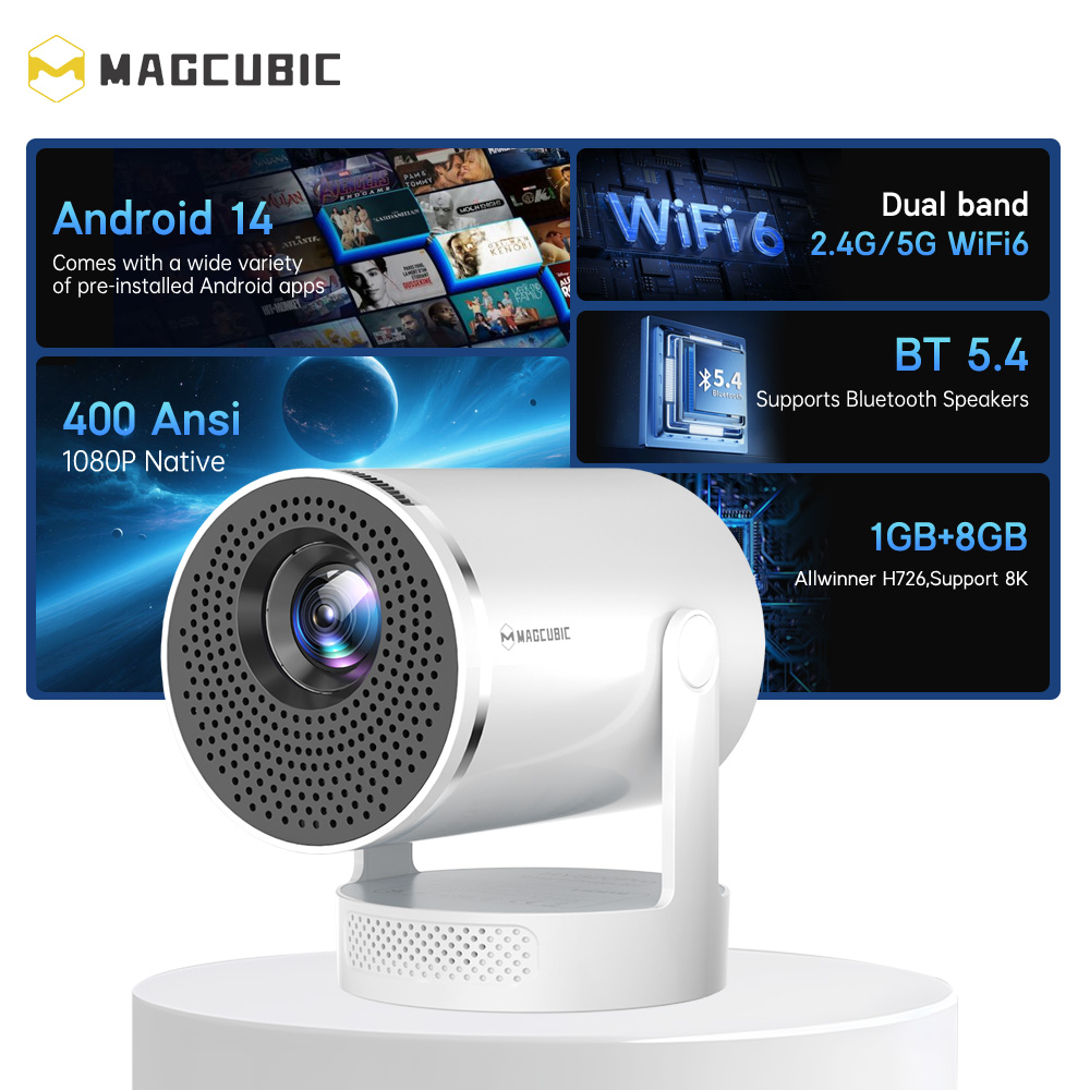 Magcubic Android 14 ネイティブ1080P - Home Cinema Night のレビューと価格