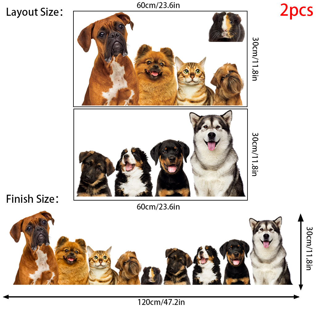 かわいい猫と犬のウォールステッカー,家の装飾,壁紙,楽しい, - Home Cinema Wallpaper のレビューと価格