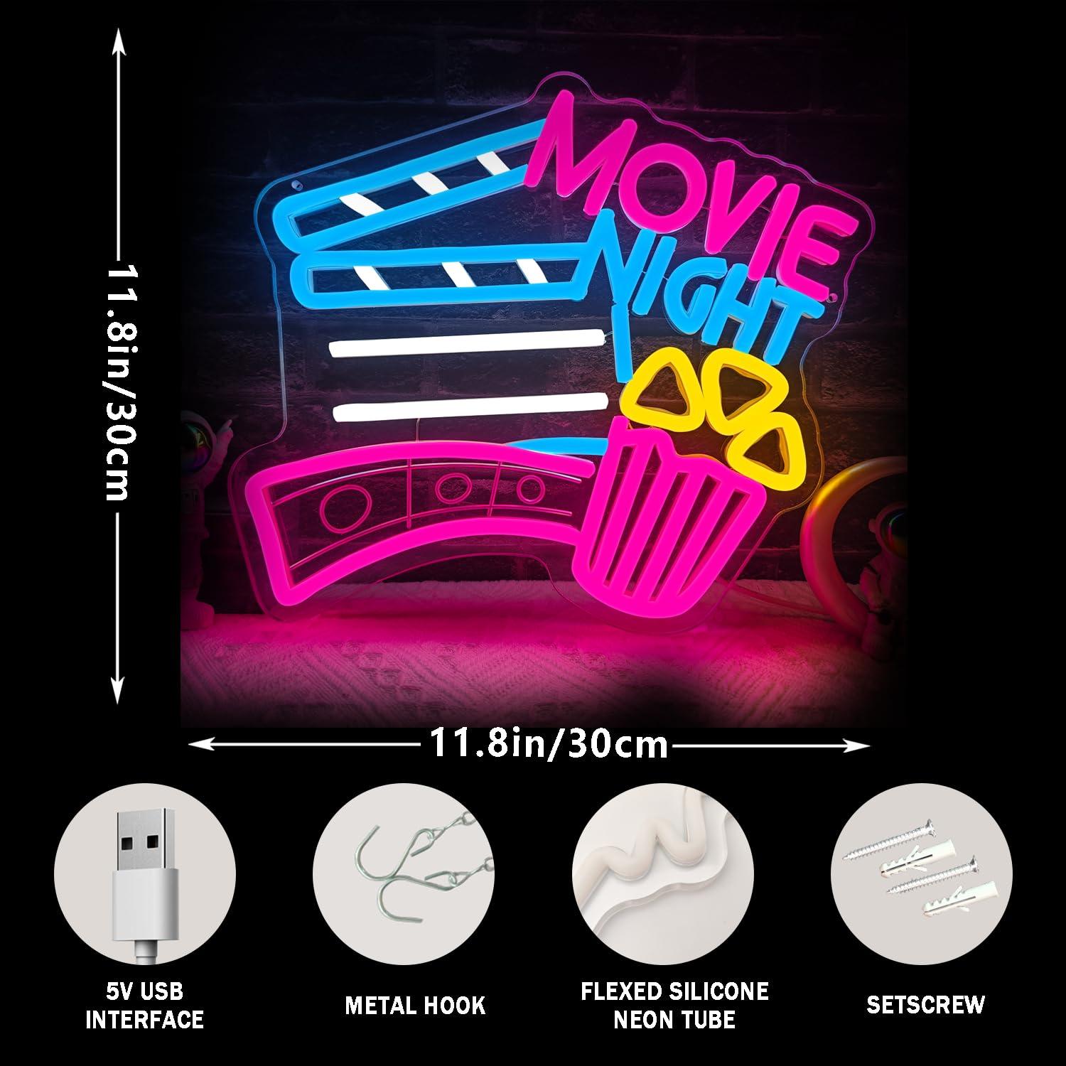 ムービーナイトネオンサイン USB調光式LEDネオンライト  - Home Cinema Night のレビューと価格