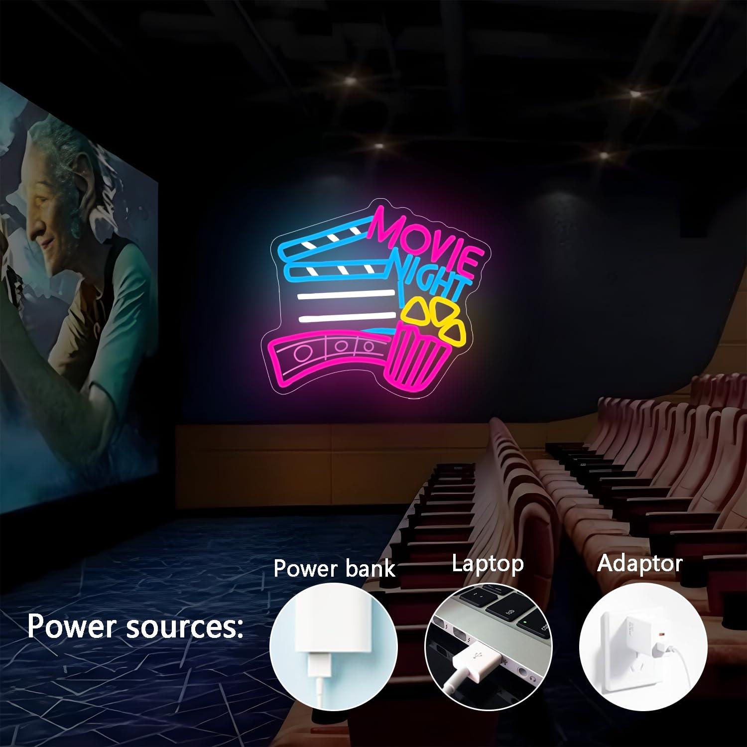 ムービーナイトネオンサイン USB調光式LEDネオンライト  - Home Cinema Night のレビューと価格