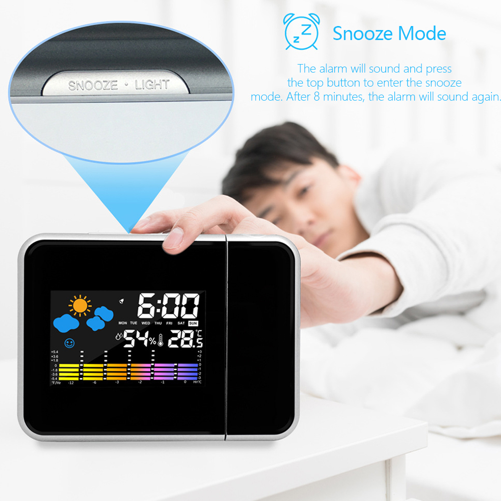 ナイトライト付きスマート目覚まし時計,デジタルLEDプロジェ - Home Cinema Led Projector のレビューと価格