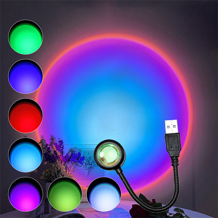USB LEDサンセットランププロジェクターナイトライトゴー - Home Cinema Led Projector のレビューと価格