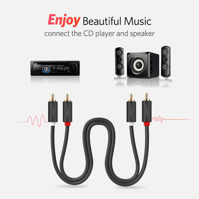 Ugreen-オーディオケーブルオス-オス,金メッキ,2m, - Genius Home Cinema のレビューと価格
