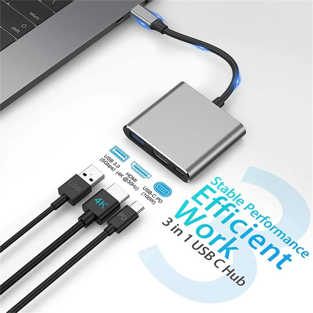 USB C ハブ 3-in-1 マルチポートアダプター、4K - Home Cinema Usb のレビューと価格