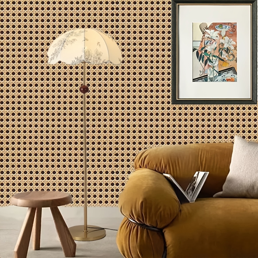 ヴィンテージ籐スタイル自己粘着ビニール壁紙簡単 DIY 取り - Home Cinema Wallpaper のレビューと価格