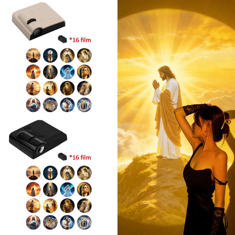 1 ランプ + 16 写真キリスト教会マリー投影ランプ LE - Home Cinema Led Projector のレビューと価格
