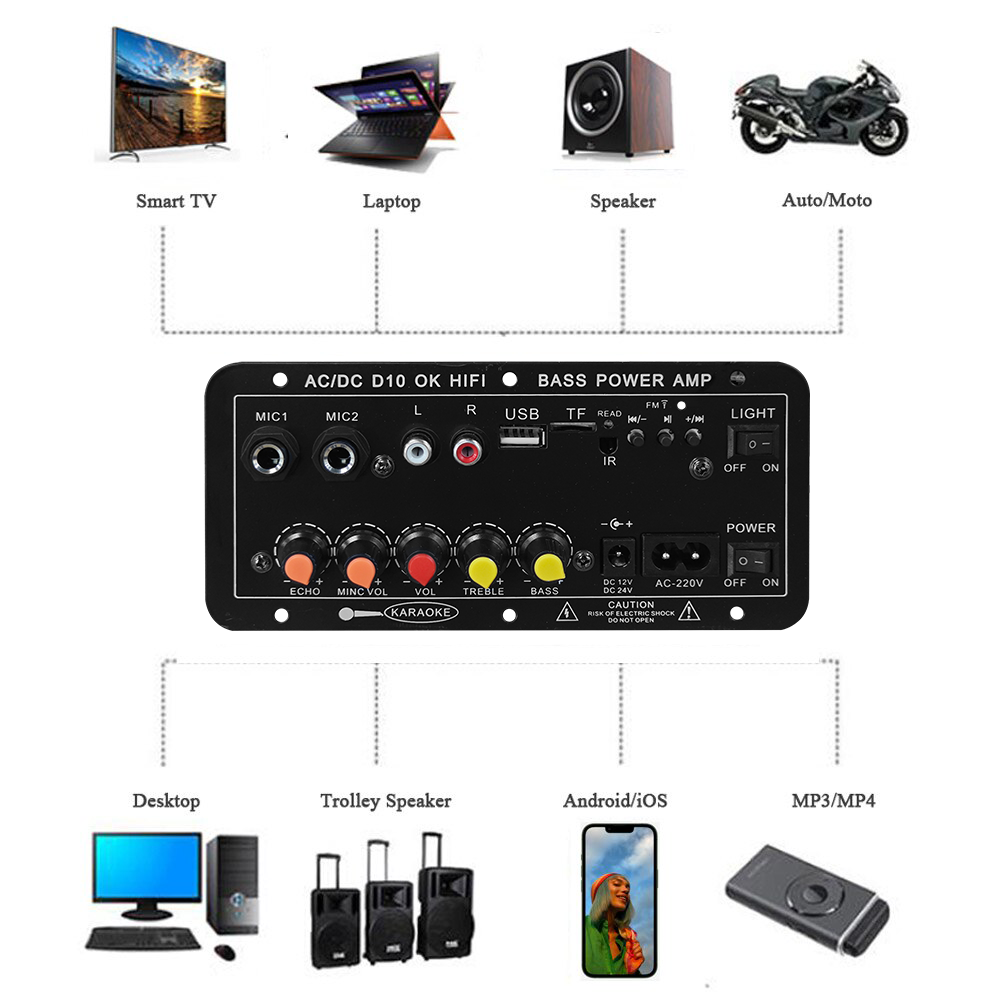 D10 デジタル Bluetooth アンプボード 110V - Home Cinema Equipment のレビューと価格
