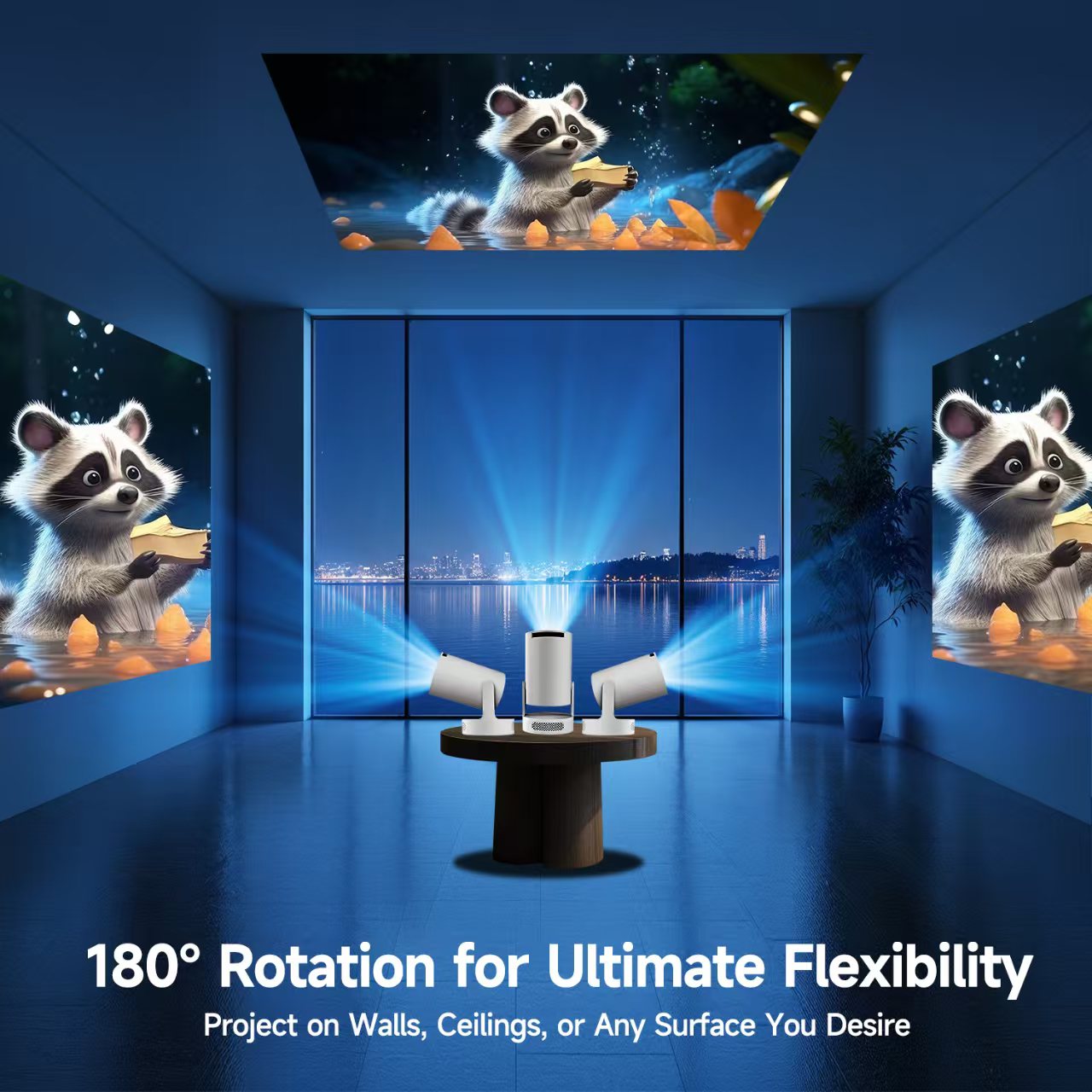ミニHY300ポータブルプロジェクター Android 11 - Home Cinema Night のレビューと価格