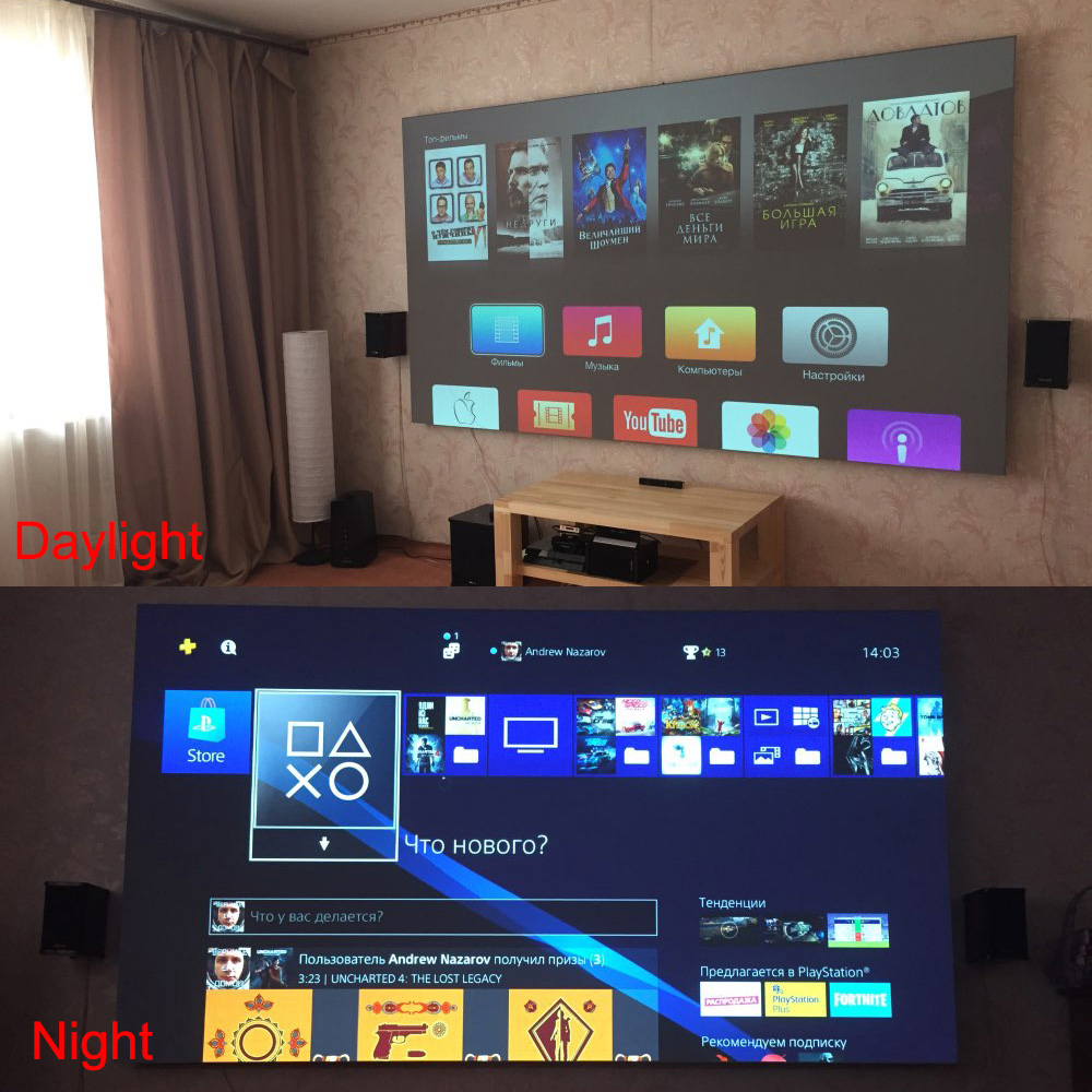 Salange プロジェクタースクリーン、60 100 12 - Home Cinema Led Projector のレビューと価格