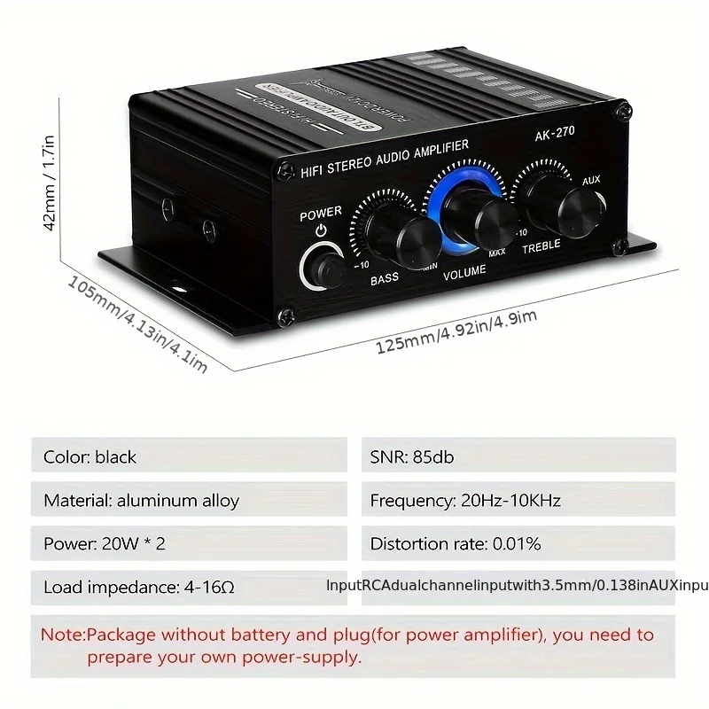 AK-270 400W ミニパワーアンプ 12V/24V 2 - Genius Home Cinema のレビューと価格