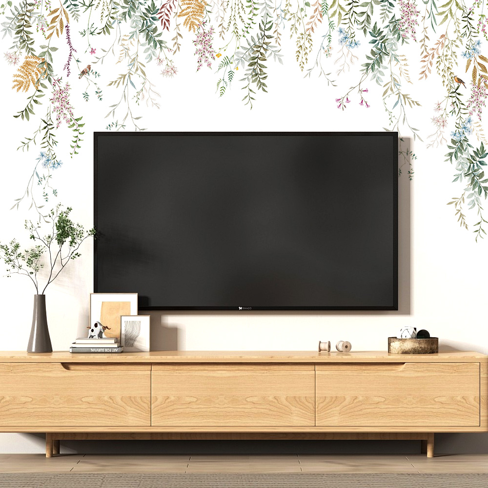 インクウォールステッカー緑のつるの木リビングルーム寝室ホーム - Home Cinema Wallpaper のレビューと価格
