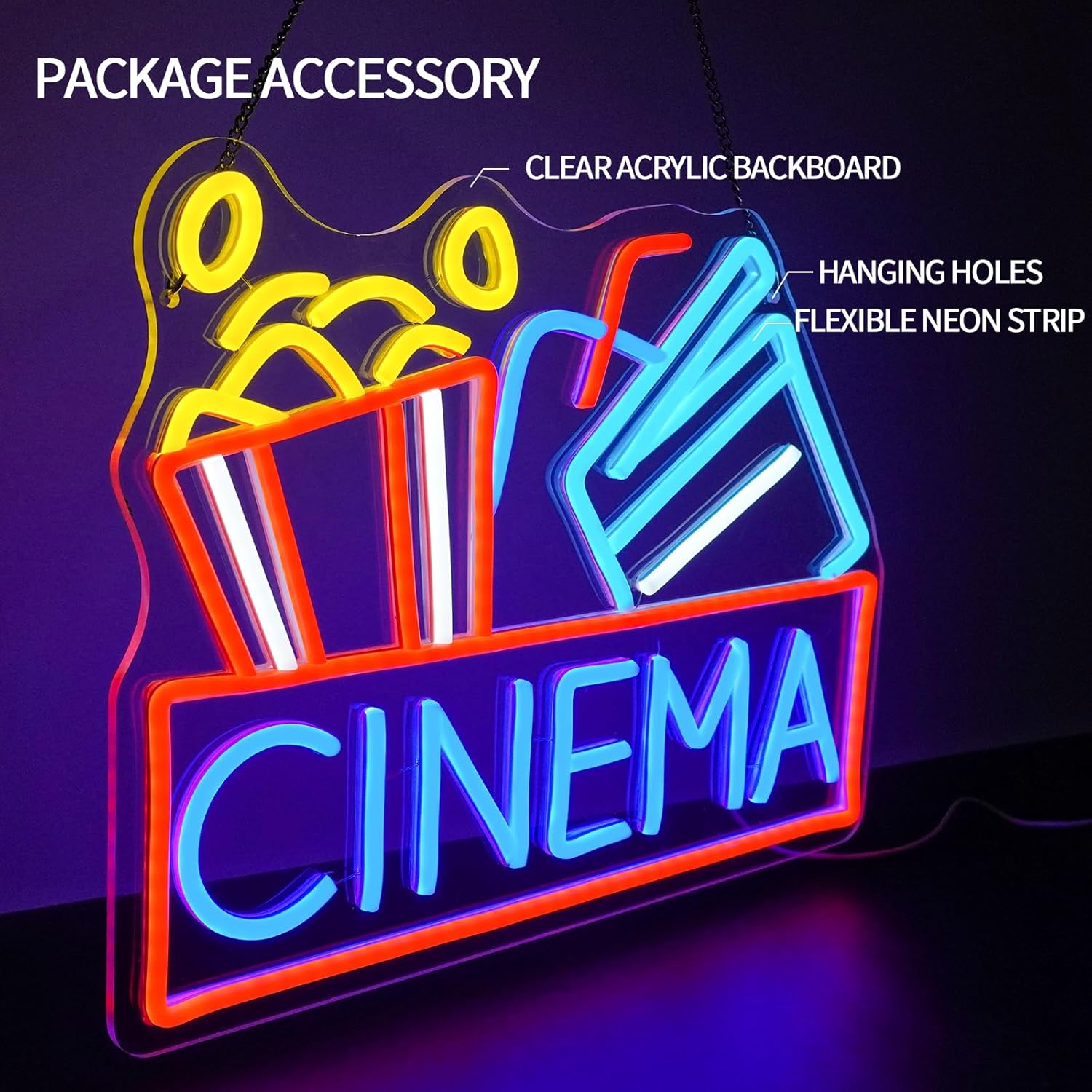 映画館ネオンサイン USB電源 LED調光可能 LEDイスラ - Home Cinema Night のレビューと価格