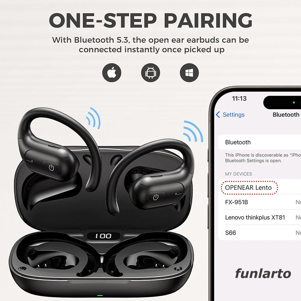 オープンイヤーワイヤレスランニングヘッドセット、ランナー用B - Home Cinema Amazon のレビューと価格