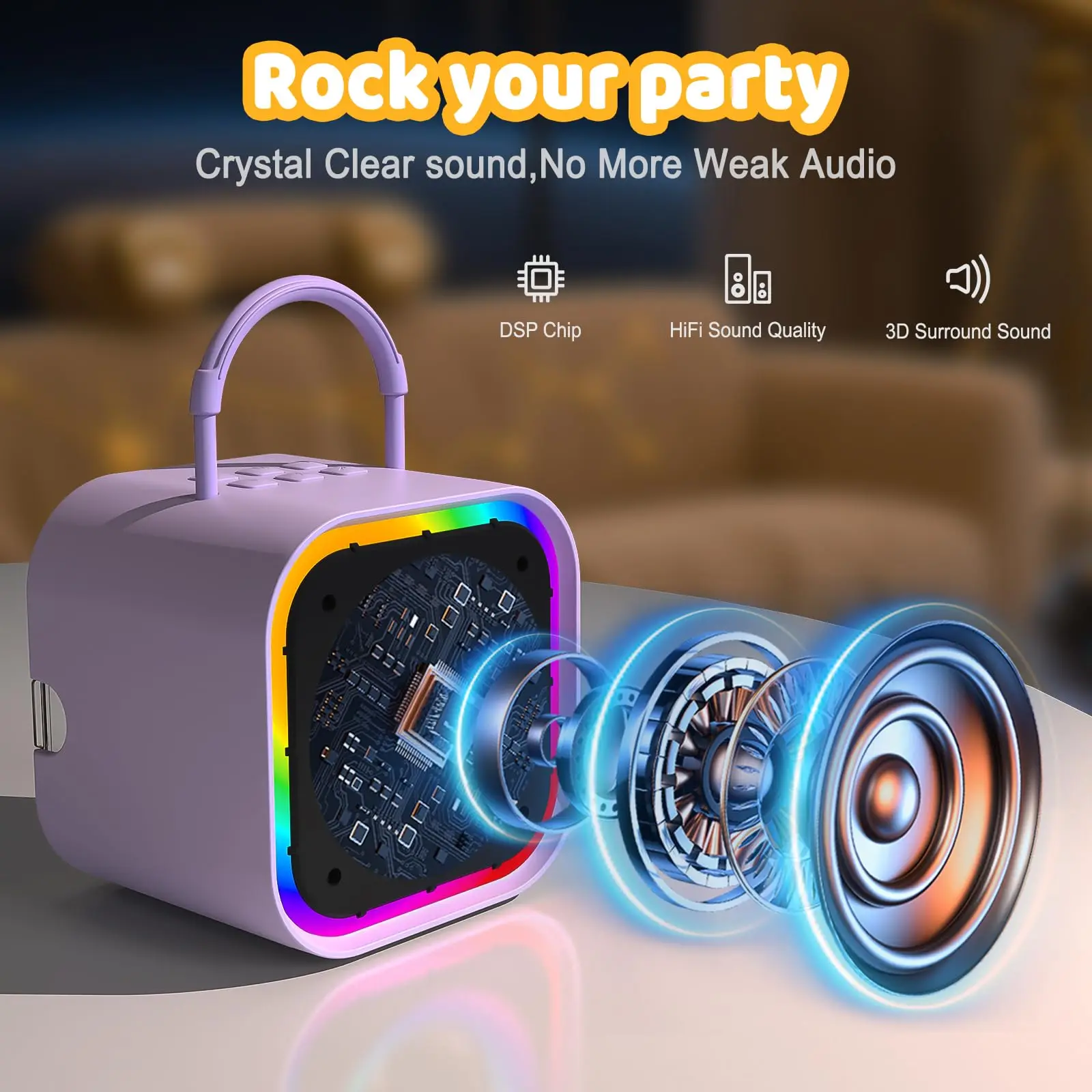 デュアルワイヤレスマイクカラオケ Bluetooth マイク - Home Cinema For Small Room のレビューと価格